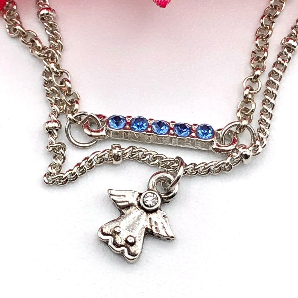 NWT Ganz Angel Charm Bracelet Blue Rhinestones NOC NOS